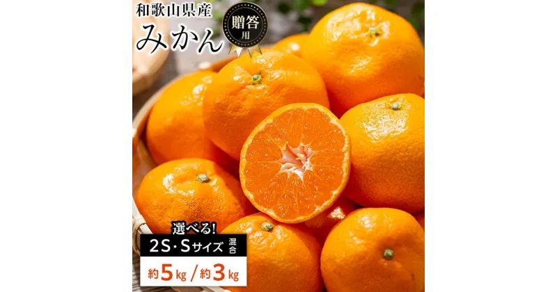 【ふるさと納税】和歌山県産 糖度 12.5度以上 秀品 贈答用 みかん 3kg または 5kg 2S・S サイズ混合