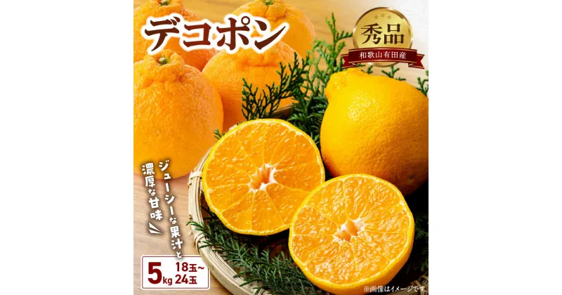 【ふるさと納税】デコポン 秀品 約 5kg 18 ～ 24玉 不知火 甘味 濃厚 ジューシー 甘い 果汁 大きい果肉 薄皮 高品質 糖度 13度以上 柑橘 フルーツ 果物 食品 国産 有田産 和歌山県 湯浅町 マルナガ お取り寄せ 送料無料