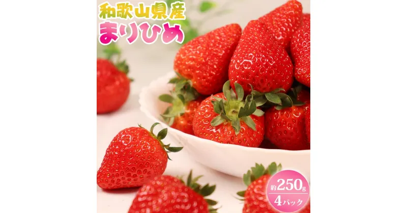 【ふるさと納税】【限定】 まりひめ (秀品) たっぷり 約1kg (約250g×4パック) (1・2月出荷分) 【紀州グルメ市場】【いちご イチゴ 苺 ストロベリー】