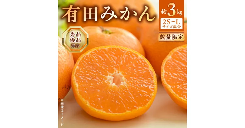 【ふるさと納税】【先行予約】 数量限定 期間限定 有田みかん 3kg 2S ～ Lサイズ 約 30個 前後 秀品 優品 混合 紀州 有田 みかん 温州みかん フルーツ ブランド果実 ブランド 果実 甘み 酸味 果物 柑橘 国産 食品 食べ物 マルシ農園 お取り寄せ 和歌山県 湯浅町 送料無料