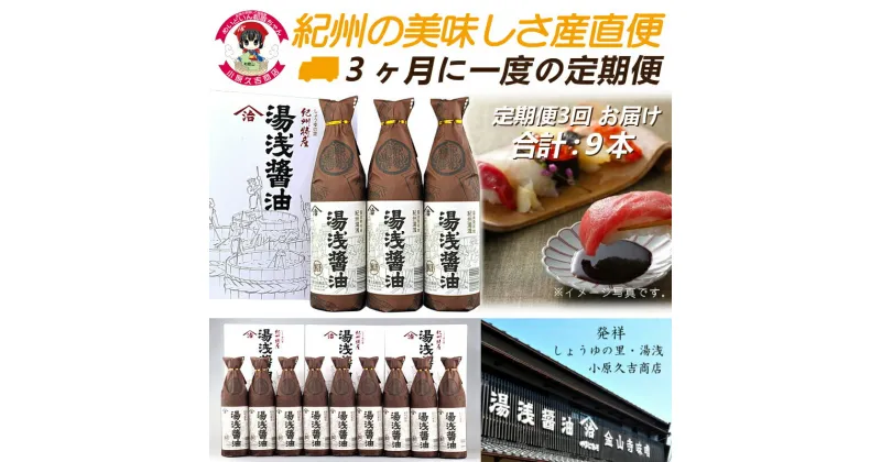 【ふるさと納税】【定期便 3回お届け】湯浅醤油 900ml 3本を3ヶ月に一度の定期便3回合計9本お届け！