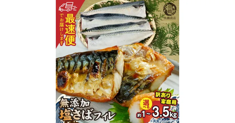 【ふるさと納税】【限定】《2週間以内発送》 訳あり 塩さば フィレ 選べる 1kg ～ 3.5kg 切り身 おかず 時短 タイパ 焼くだけ 簡単 ご家庭用 弁当 切身 アレンジ 無添加 水産加工品 さば 魚 魚介 海鮮 海の幸 海産物 魚鶴商店 冷凍 和歌山県 湯浅町 お取り寄せ 送料無料