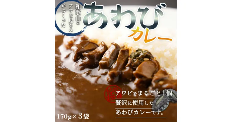 【ふるさと納税】【限定】 和歌山のアワビ屋さんがつくった あわびカレー 170g×3袋【国産 あわび アワビ 鮑 海鮮 カレー】