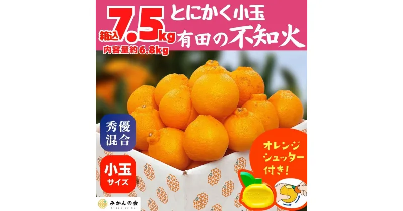 【ふるさと納税】不知火 とにかく 小玉 箱込 7.5kg(内容量約 6.8kg) 秀優品混合 和歌山県産 産地直送 【みかんの会】 | みかん 不知火 和歌山 秀 優品 和歌山県産 有田 旬 フルーツ 産地直送 柑橘 有田川町 ふるさと納税 返礼品 故郷納税