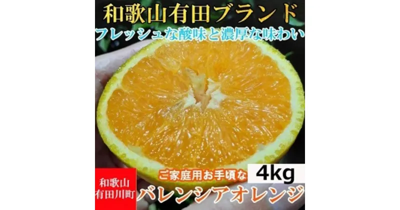 【ふるさと納税】【有田川町】バレンシアオレンジ 4kg バレンシア バレンシャ 和歌山 ブランド 有田みかん ご家庭用