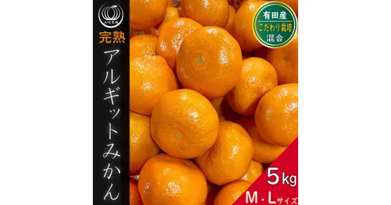 【ふるさと納税】完熟 アルギット みかん 5kg M ～ L サイズ | 年内発送 可 先行予約 みかん 有田みかん 甘い おいしい ジューシー 皮 薄い 完熟 期間限定 フルーツ 果物 人気 おすすめ 高級 こだわり ギフト 旬 お取り寄せ 送料無料 和歌山