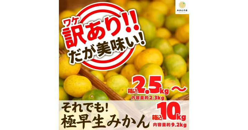 【ふるさと納税】訳あり 極早生 箱込 2.5～10kg サイズミックス 有田みかん 和歌山県産 【みかんの会】