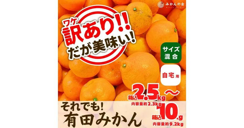 【ふるさと納税】訳あり それでも 有田みかん 箱込 2.5kg～10kg サイズミックス B品 有田みかん 和歌山県産 産地直送 家庭用【みかんの会】 | フルーツ 果物 くだもの 食品 人気 おすすめ 送料無料