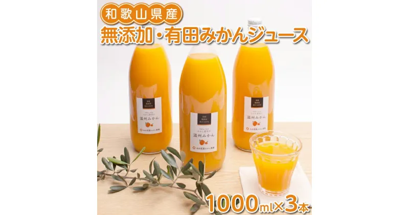 【ふるさと納税】無添加・有田みかん100%ストレートジュース1000ml×3本◇※着日指定不可※北海道・沖縄・離島への配送不可