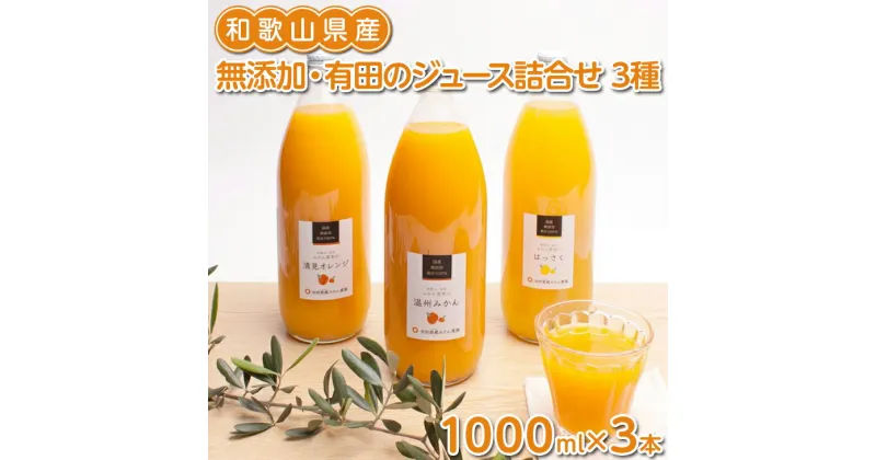 【ふるさと納税】無添加・有田のジュース詰合せ1000ml×3本・3種◇※着日指定不可※北海道・沖縄・離島への配送不可