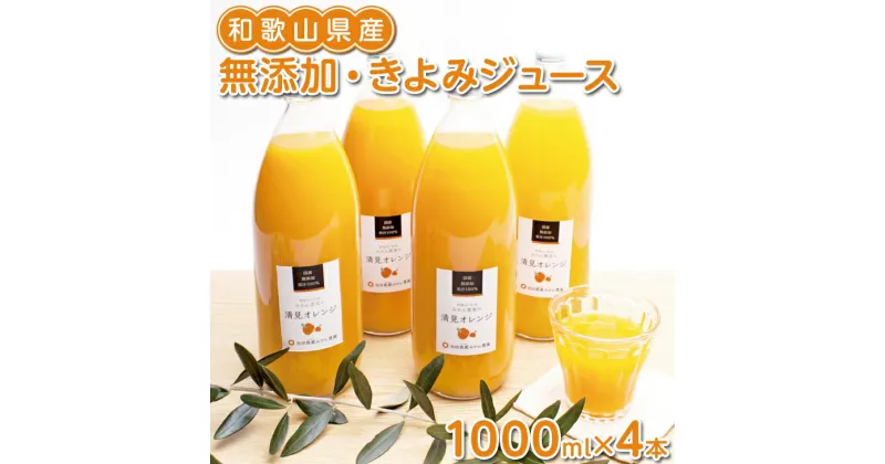 【ふるさと納税】無添加・きよみジュース1000ml×4本◇※着日指定不可※北海道・沖縄・離島への配送不可