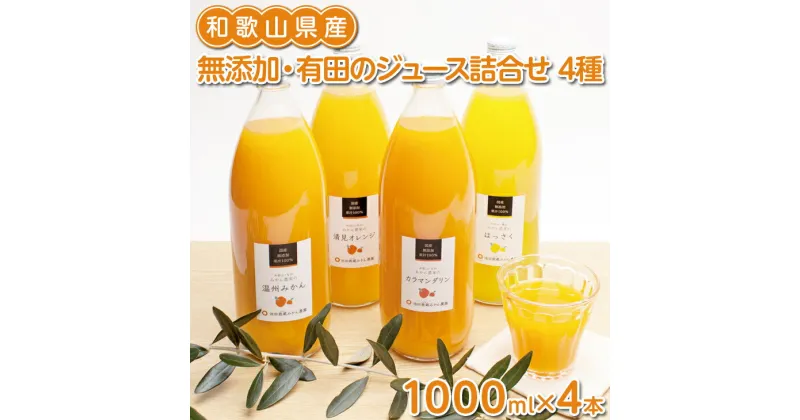 【ふるさと納税】無添加・有田のジュース詰合せ1000ml×4本・4種◇※着日指定不可※北海道・沖縄・離島への配送不可