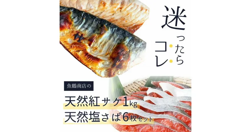 【ふるさと納税】迷ったらコレ！！魚鶴商店の天然紅サケ1kg & 塩さばフィレ6枚セット◇