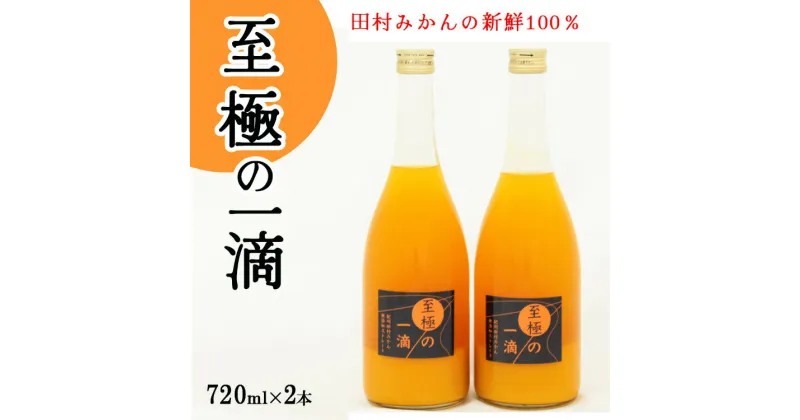 【ふるさと納税】【無添加】田村みかんの新鮮100％ジュース「至極の一滴」720ml×2本入り※着日指定不可