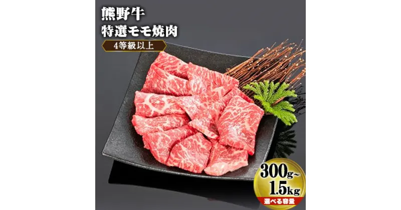 【ふるさと納税】「熊野牛」特選モモ焼肉 300g ～ 1.5kg 4等級以上 株式会社松源《30日以内に出荷予定(土日祝除く)》和歌山県 日高町　選べる 牛肉