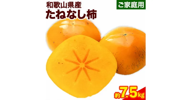 【ふるさと納税】【秋の味覚】和歌山産の たねなし柿 ご家庭用 約7.5kg 《2024年10月上旬-11月末頃出荷予定》 和歌山県 日高町 かき 種なし 訳あり柿 ご家庭用柿 たねなし柿 柿 カキ 果物 フルーツ 青果