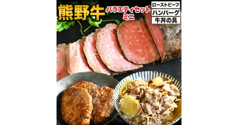 【ふるさと納税】熊野牛 加工品バラエティセットミニ(粉山椒付) 澤株式会社(Meat Factory)《30日以内に出荷予定(土日祝除く)》 和歌山県 日高町 熊野牛 牛 うし 牛肉 加工品 ローストビーフ ハンバーグ 牛丼 山椒 送料無料