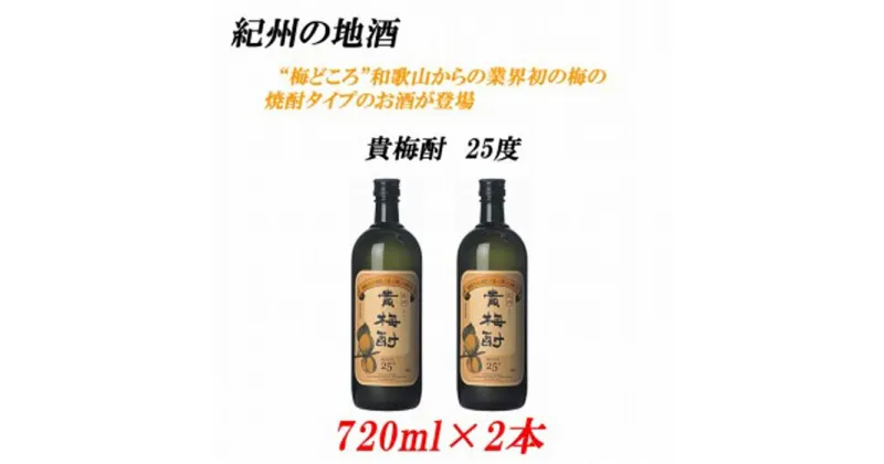 【ふるさと納税】紀州の地酒　貴梅酎 きばいちゅう　25度 720ml×2本 | 和歌山県 印南町 和歌山 返礼品 支援 支援品 楽天ふるさと 納税 お酒 酒 地酒 アルコール飲料 アルコール 家飲み 宅飲み お取り寄せ 取り寄せ ホームパーティー パーティー ご当地 特産品 名産品