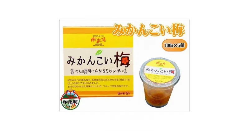 【ふるさと納税】みかんこい梅　100g×5個 | 和歌山県 印南町 和歌山 返礼品 支援 楽天ふるさと 納税 お取り寄せグルメ 取り寄せ グルメ 梅干し 梅干 うめぼし うめ 梅 ウメ 漬け物 ご飯のお供 ご飯のおとも ごはんのお供 ごはんのおとも 特産品 みかん ミカン 蜜柑 お土産