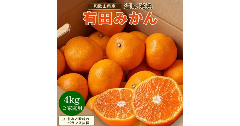 【ふるさと納税】【先行予約】有田育ちのご家庭用 完熟有田みかん4kg【2024年11月上旬より発送】【訳あり】 | フルーツ 果物 くだもの 食品 人気 おすすめ 送料無料