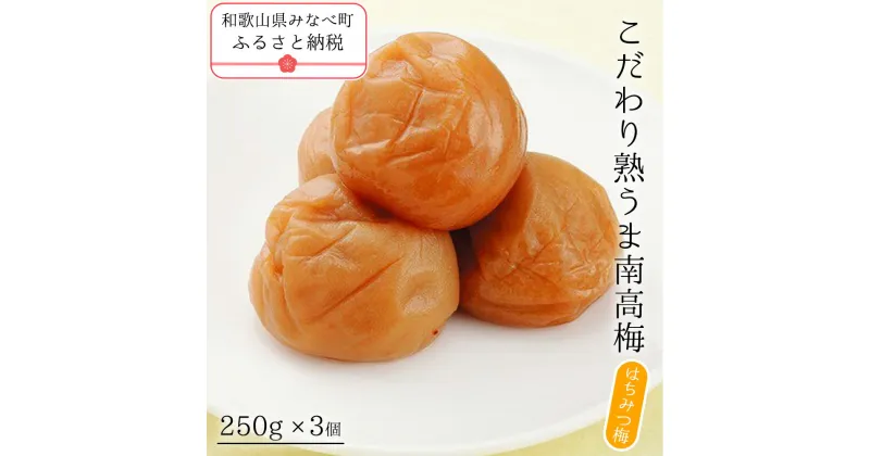 【ふるさと納税】こだわり熟うま南高梅 はちみつ梅 750g | 《日本一の梅の産地》 無添加 減農薬 自家農園 和歌山 みなべ町 坂忠商店 梅干 梅 ウメ うめぼし 紀州梅干 南高梅 ギフト