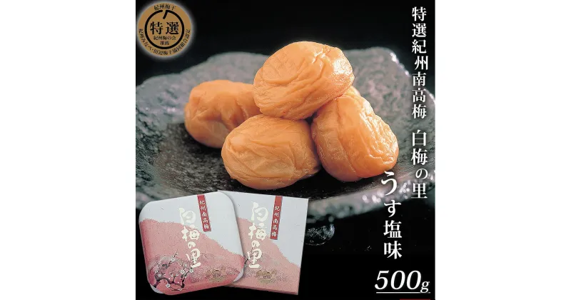 【ふるさと納税】特選 紀州南高梅「白梅の里」うす塩味 500g |梅干 うめぼし 南高梅 和歌山 うす塩 減塩 塩分控えめ