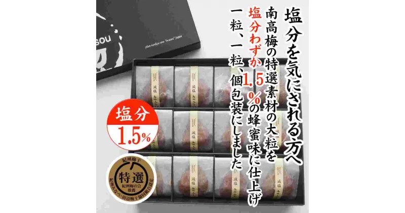 【ふるさと納税】紀州産南高梅 減塩 塩分1.5％ みつふる 12粒