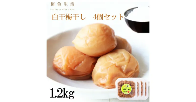 【ふるさと納税】白干梅干し4個セット　1.2kg(300g×4) | 梅干 梅干し うめぼし 紀州 南高梅 白干