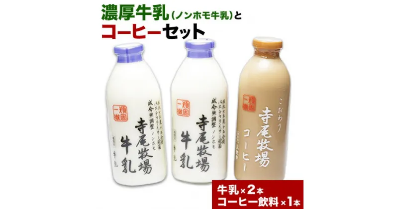 【ふるさと納税】 寺尾牧場のこだわり濃厚牛乳（ノンホモ牛乳）とコーヒー3本セット 厳選館 《90日以内に出荷予定(土日祝除く)》 和歌山県 日高川町