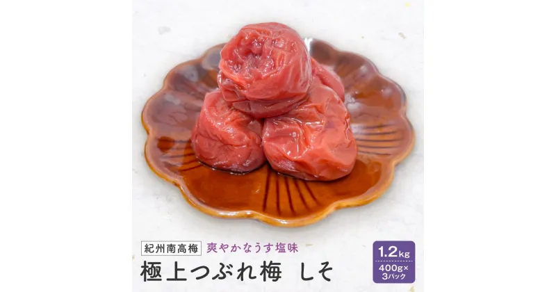 【ふるさと納税】紀州南高梅　極上つぶれ梅　しそ1.2kg（400g×3個）