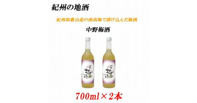 【ふるさと納税】■紀州の地酒 中野梅酒 なかのうめしゅ14度 720ml×2本 | 酒 地酒 梅酒 梅 紀州 お酒 和歌山 和歌山県 特産品 お取り寄せ 取り寄せ ご当地 アルコール飲料 お酒セット 土産 ご当地おみやげ 支援 南高梅 うめ 上富田町 返礼品 お土産 紀州梅 セット 名産品