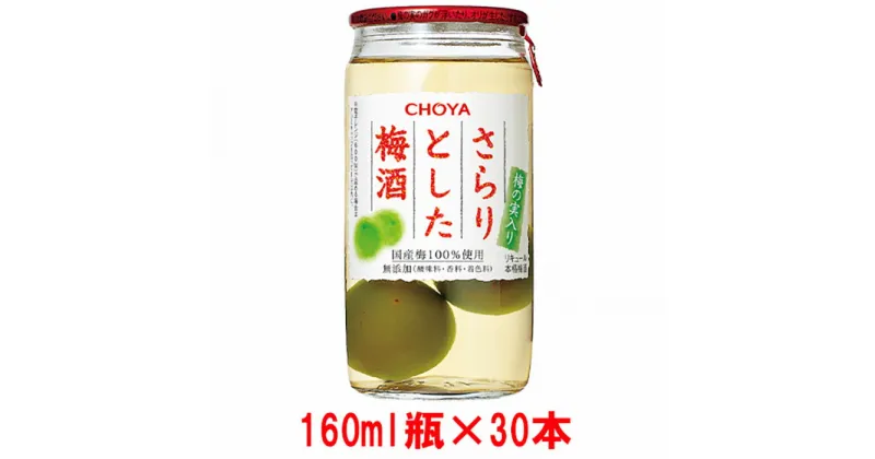 【ふるさと納税】チョーヤ The CHOYA さらりとした梅酒(梅の実入り) 160ml×30本 | 和歌山県 和歌山 上富田 支援 支援品 楽天ふるさと 納税 酒 お酒 アルコール飲料 梅酒 うめ 故郷納税 梅 チョーヤ梅酒 晩酌 リキュール 返礼品 お礼の品 飲料 梅酒の梅 ウメ セット 飲み物