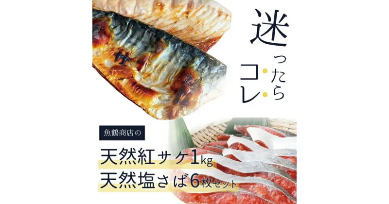 【ふるさと納税】 迷ったらコレ！！魚鶴商店の天然紅サケ1kg & 塩さばフィレ6枚セット