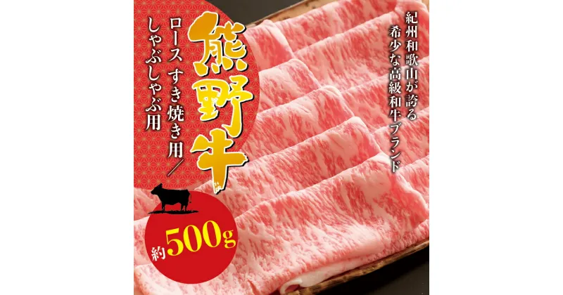 【ふるさと納税】希少和牛 熊野牛ロース すき焼き用 約500g ＜冷蔵＞ ( 黒毛和牛 和牛 スライス 肉 お肉 牛肉 すき焼き リブロース )