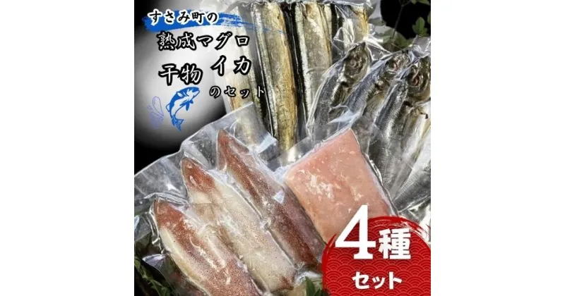 【ふるさと納税】すさみ町の熟成マグロ・イカ・干物のセット（まぐろ200g〜300g×1本 、イカ×3〜5枚 、干物×6枚【あじ開き×3 、さんまみりん干し×3 】）/ まぐろ 鮪 いか アジ サンマ 詰め合わせ