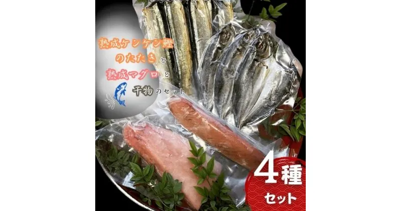 【ふるさと納税】熟成ケンケン鰹のたたきと熟成マグロと干物のセット（まぐろ×1節、ケンケン鰹タタキ×1節 、干物×6枚【あじ開き×3 、さんまみりん干し×3】）/ マグロ 鮪 かつお カツオ かつおのたたき タタキ アジ 鯵 サンマ 秋刀魚 詰め合わせ