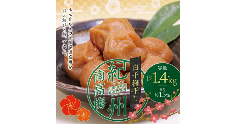 【ふるさと納税】 最高級紀州南高梅大粒・白干梅干し1kg〜1.4kg【ご家庭用】