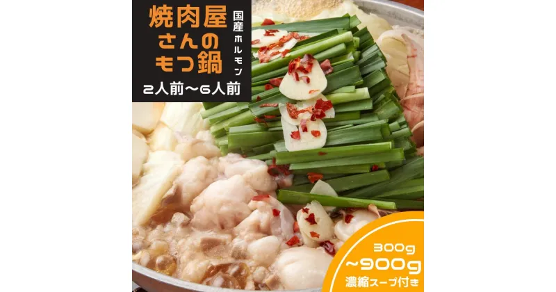 【ふるさと納税】 焼肉屋さんのもつ鍋 2人前〜6人前(300g~900g)（濃縮スープ付き）/ もつ もつ鍋 鍋 鍋セット ホルモン 牛 牛肉