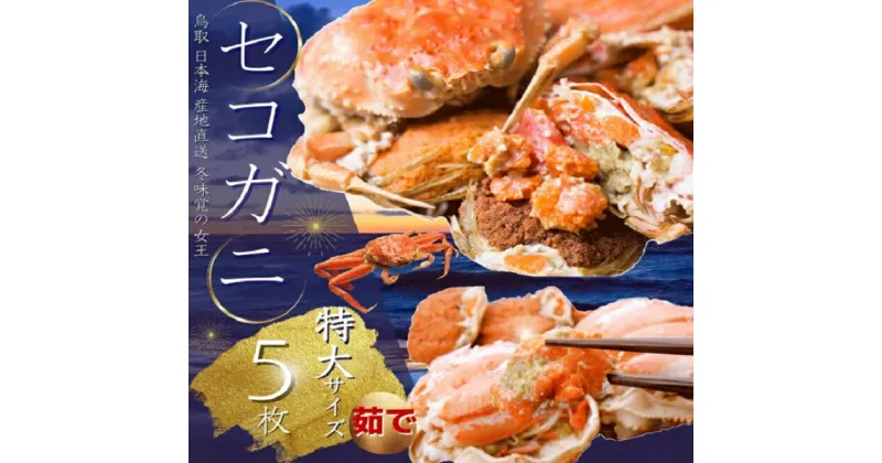 【ふるさと納税】1046 セコガニ 特大サイズ150～190g×5枚 ご進物用（茹で）【到着日指定不可】 鳥取　かに